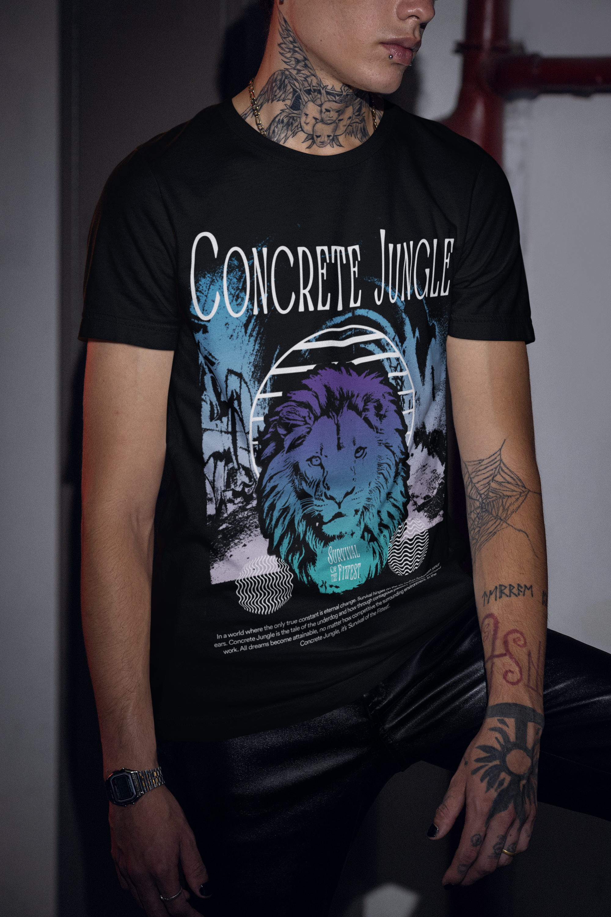 ‘Survival of the fittest’ Concrete Jungle Heavy T-Shirt